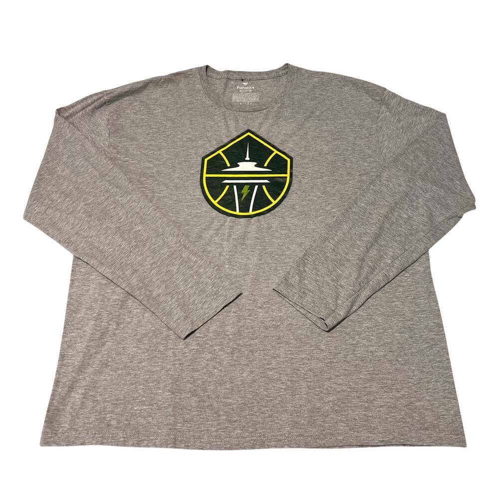 Fanatics Seattle Storm WNBA Long Sleeve Shirt Heather Grey Basketball Tee Sz 2XL
